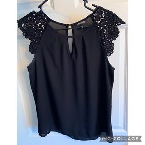 Express black lace top M